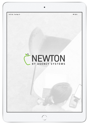 iPad with Newton logo